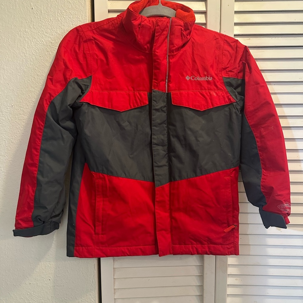 Columbia Red and Gray Kids Puffer Jacket